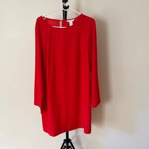 H&M Vibrant Red Long Sleeve Dress